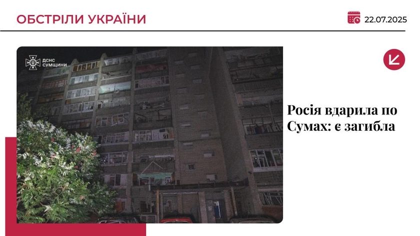 Армія РФ знову вдарила дроном по Сумах: є загибла