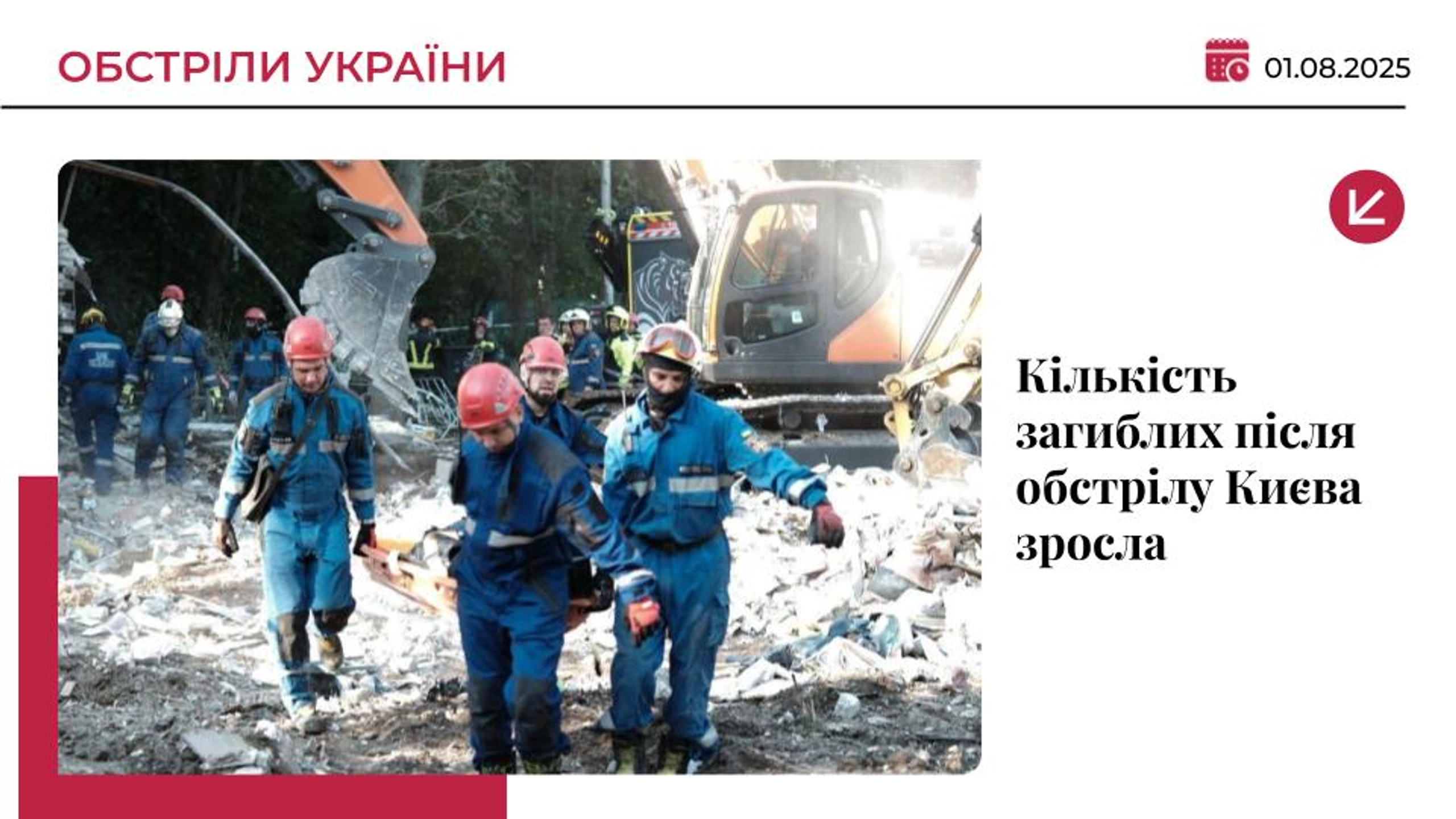 Кількість загиблих внаслідок удару по Києву 31 липня зросла до 28