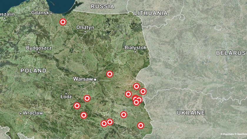 Where Russian Drone Debris Was Found Around Poland