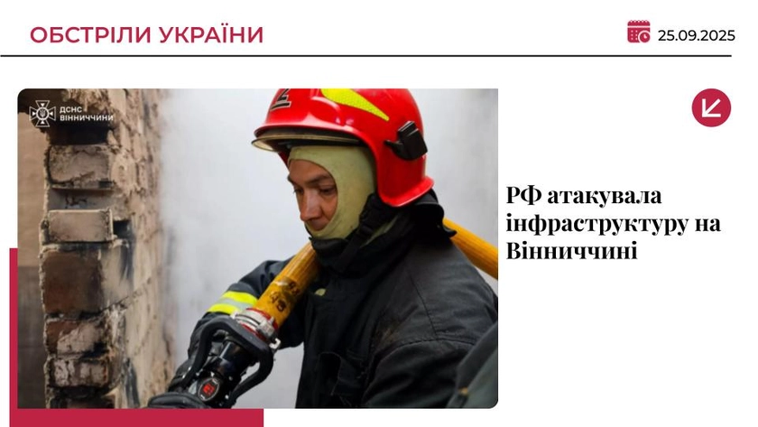 Росіяни вночі атакували енергетичну інфраструктуру на Вінниччині