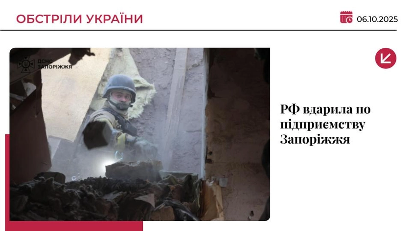 Росіяни атакували підприємство в Запоріжжі: є постраждала