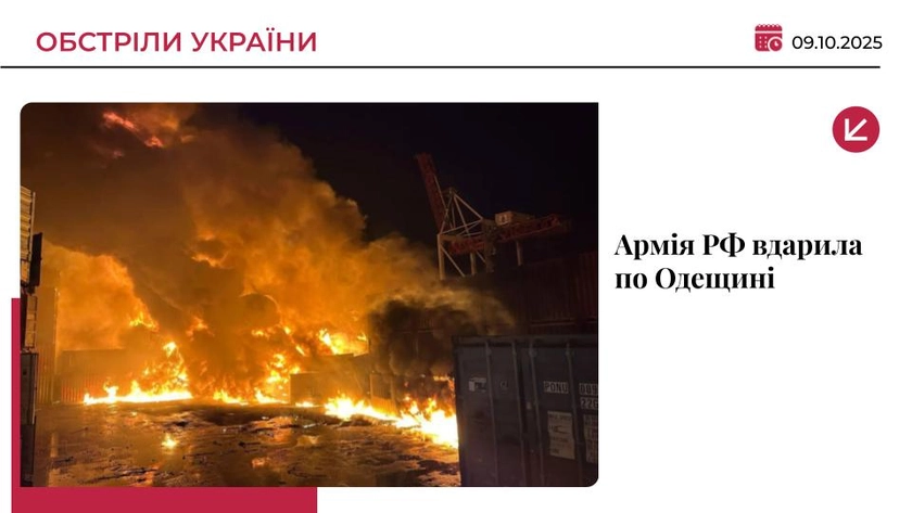 Дрони РФ атакували Одещину: пошкоджено цивільні, портові та енергетичні об’єкти