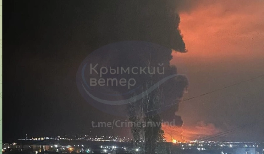 SBU, Special Ops Drones Strike Feodosia Oil Terminal and Power Substations in Russian-Occupied Crimea