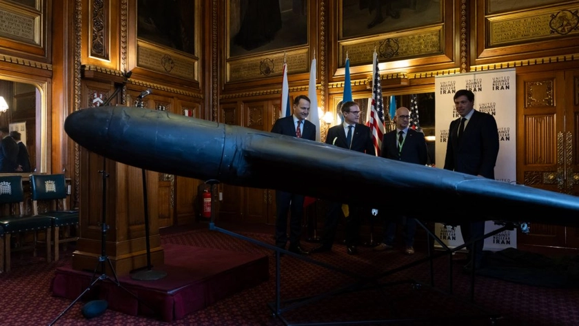 ‘They Could Reach Deep into Europe:’ Poland’s Sikorski Shows Downed Iranian Drone in UK Parliament