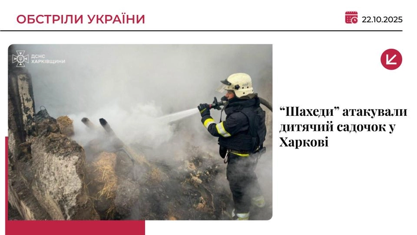 Російські “Шахеди” налетіли на дитячий садок у Харкові: є загиблий і поранені