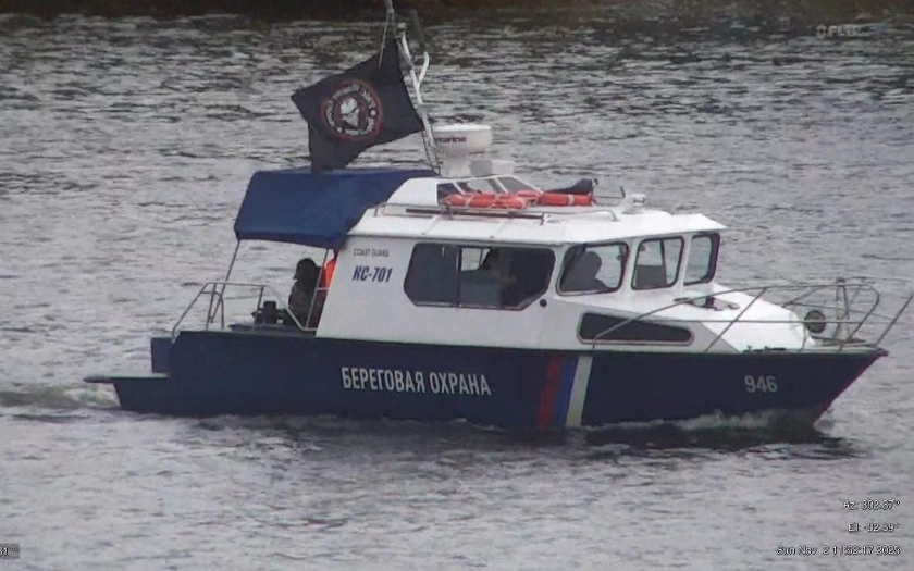 Wagner Flag Flies From Russian Border Guard Boat on Estonia’s Frontier