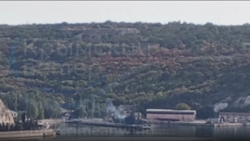WATCH: Russian Warship Erupts in Flames in Occupied Crimea
