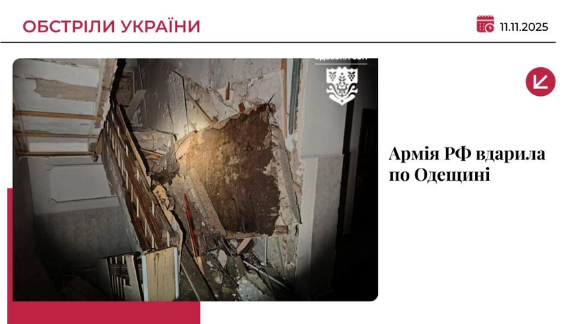 РФ масовано атакувала Одещину: пошкоджено енергооб’єкти, депо Укрзалізниці: є поранений