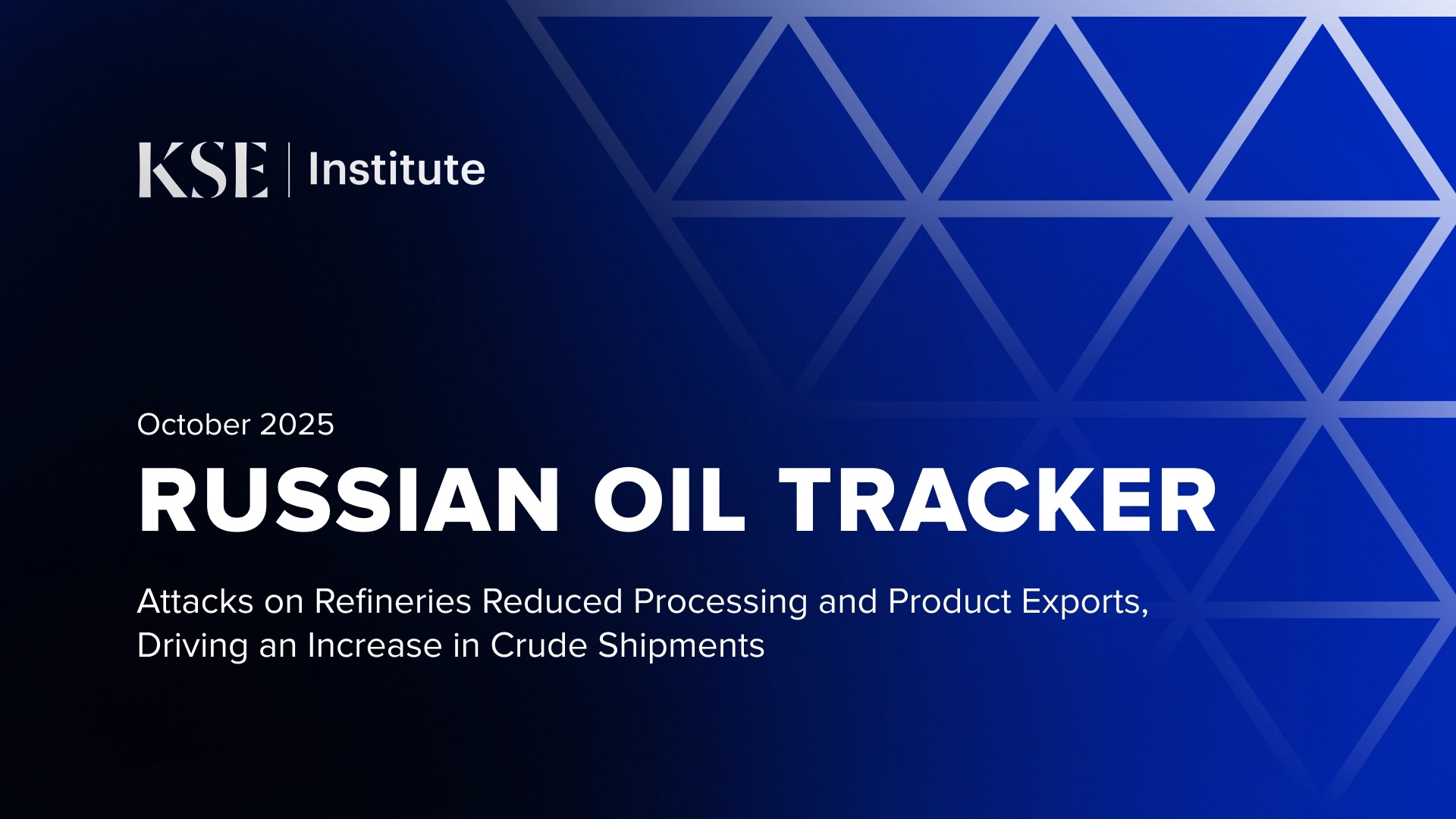 KSE Russian Oil Tracker: Russia’s Oil Revenues Decline, Crude Trades Above Price Cap