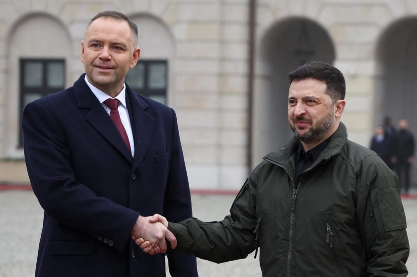 Зеленський вперше зустрівся з президентом Польщі Каролем Навроцьким