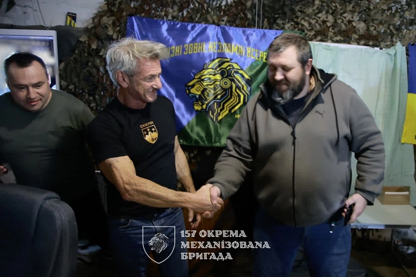 Oscar Winner Sean Penn Meets Troops in Frontline Ukraine