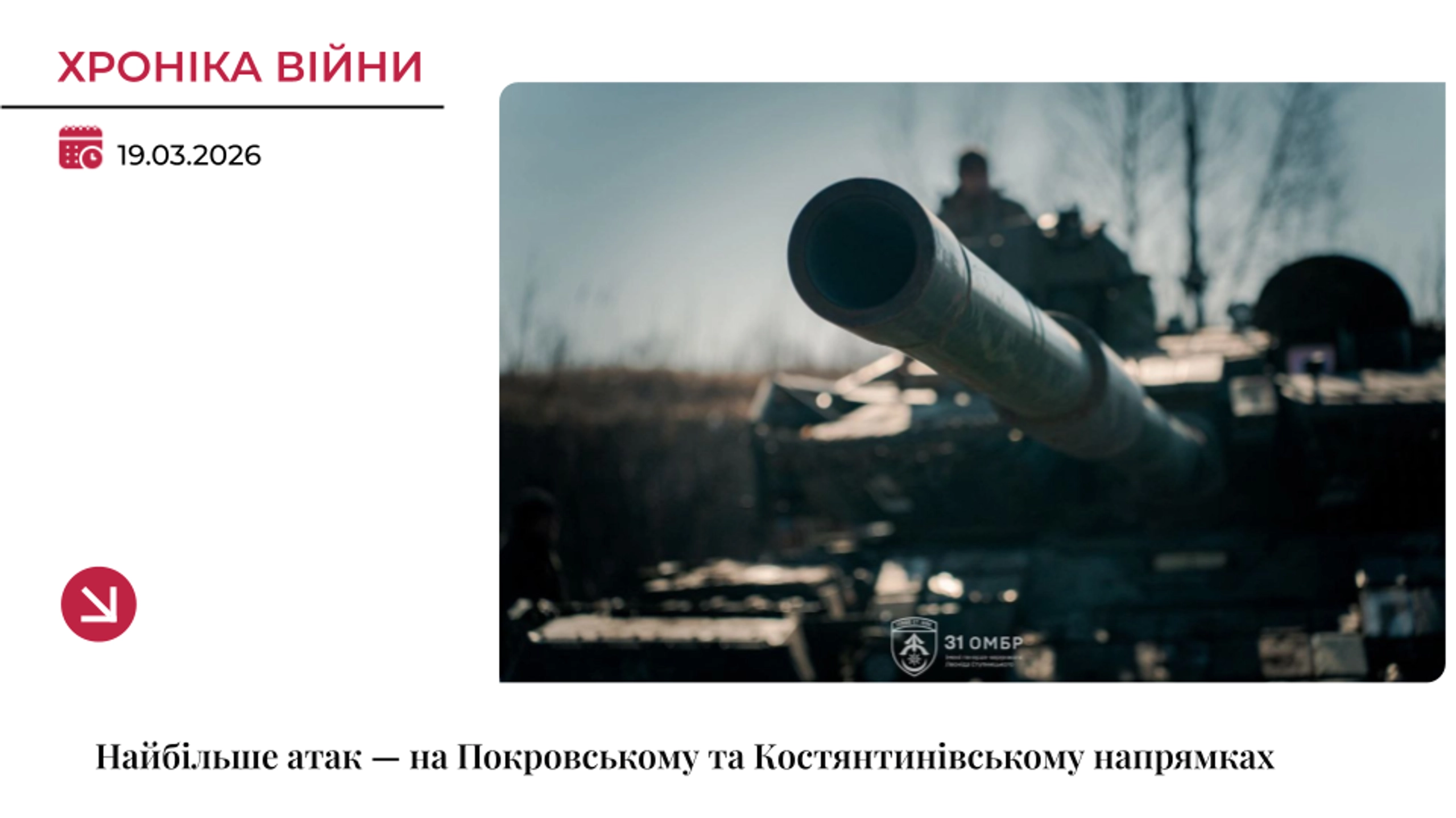 Хроніка війни: Найбільше атак — на Покровському та Костянтинівському напрямках