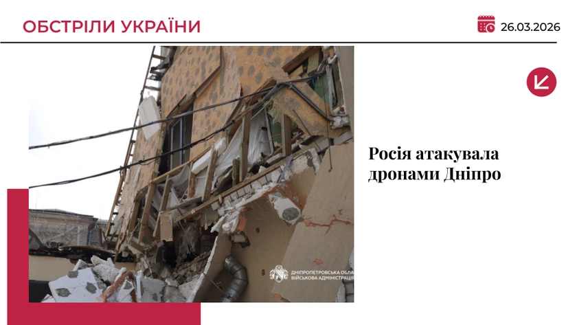 РФ атакувала дронами Дніпро: пошкоджено багатоповерхівку, є поранені