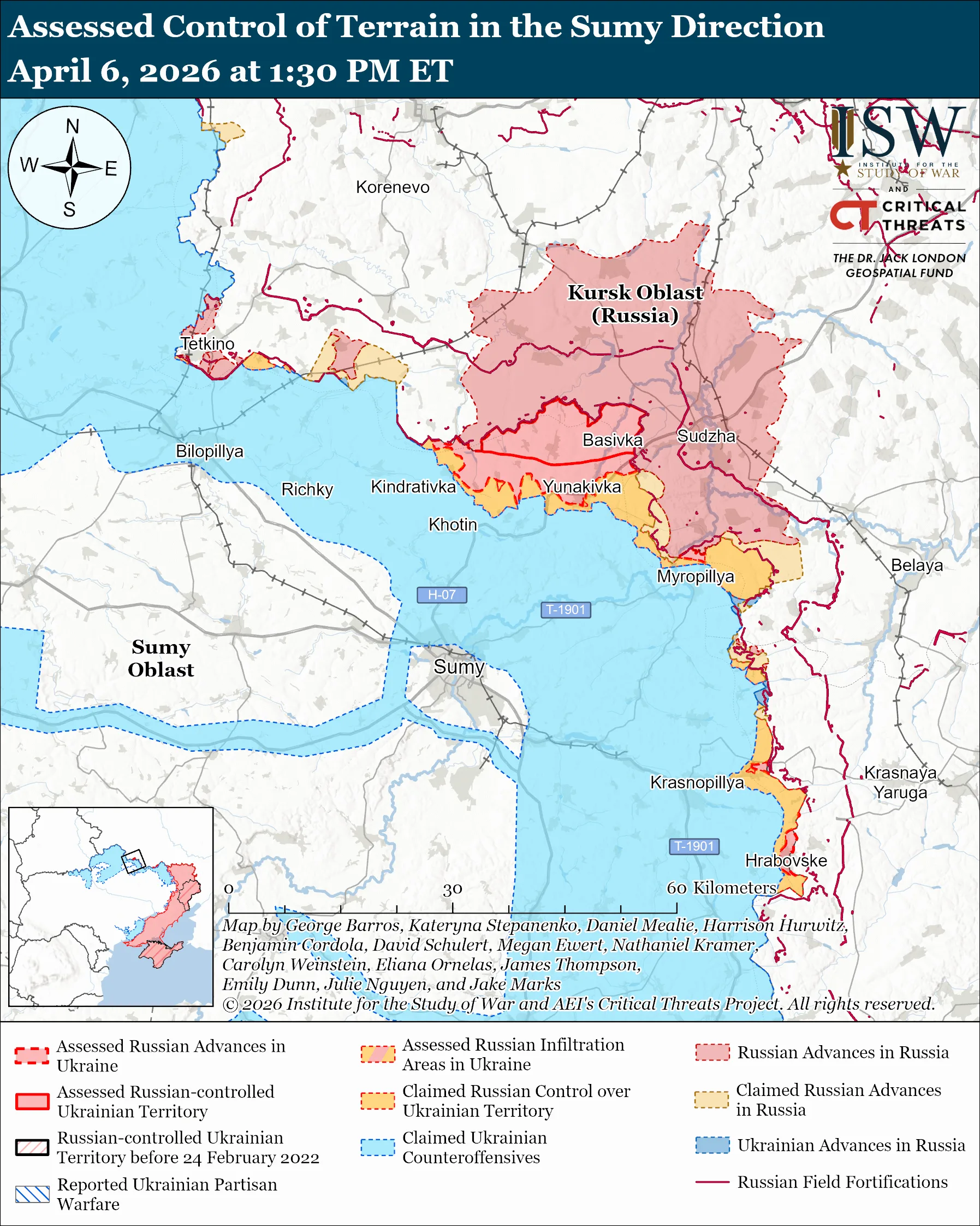 ISW Russian Offensive Campaign Assessment Map And Update April 6 2026