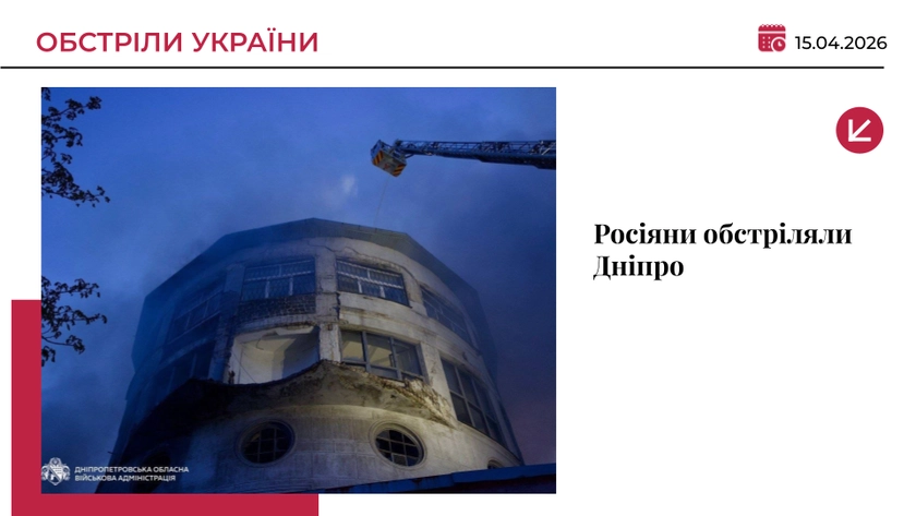 Росія атакувала Дніпро: вирувала пожежа в адмінбудівлі, є поранені