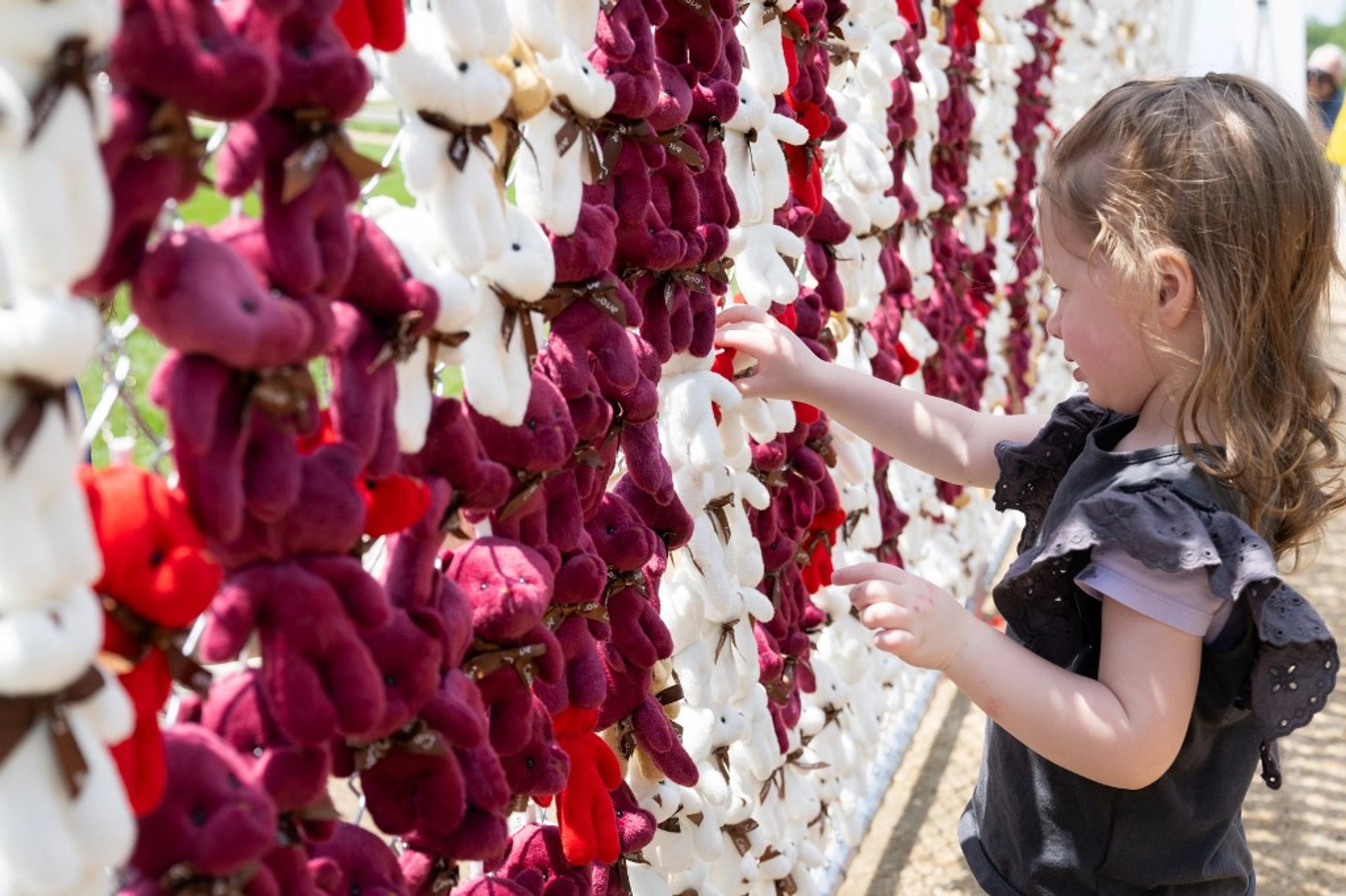 Teddy bears repreent children taken by Russia