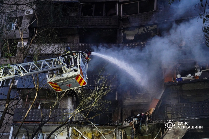 Russian Drone Strikes High-Rise in Cherkasy, Wounding 11 Civilians