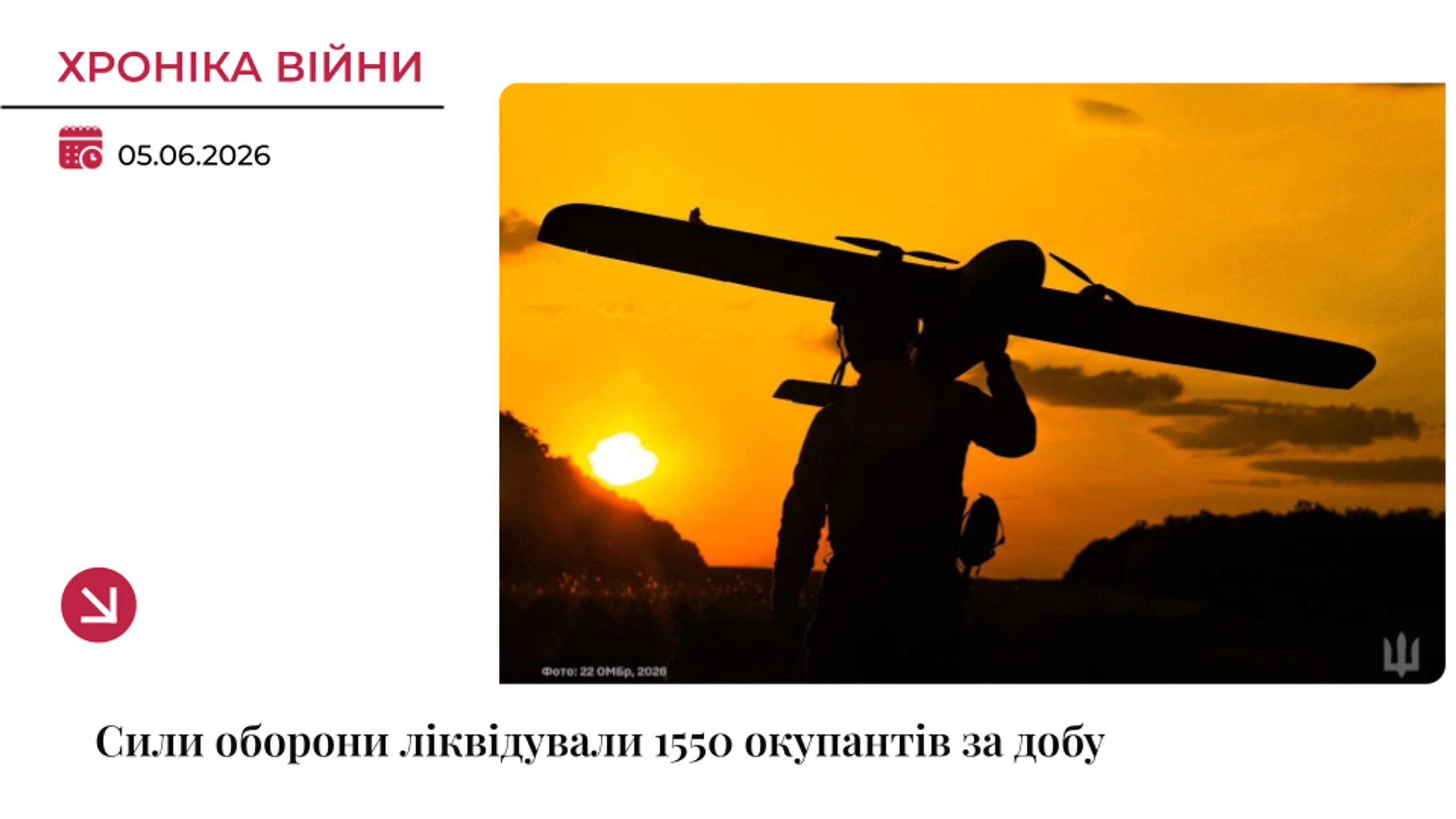 Хроніка війни: Сили оборони ліквідували 1550 окупантів