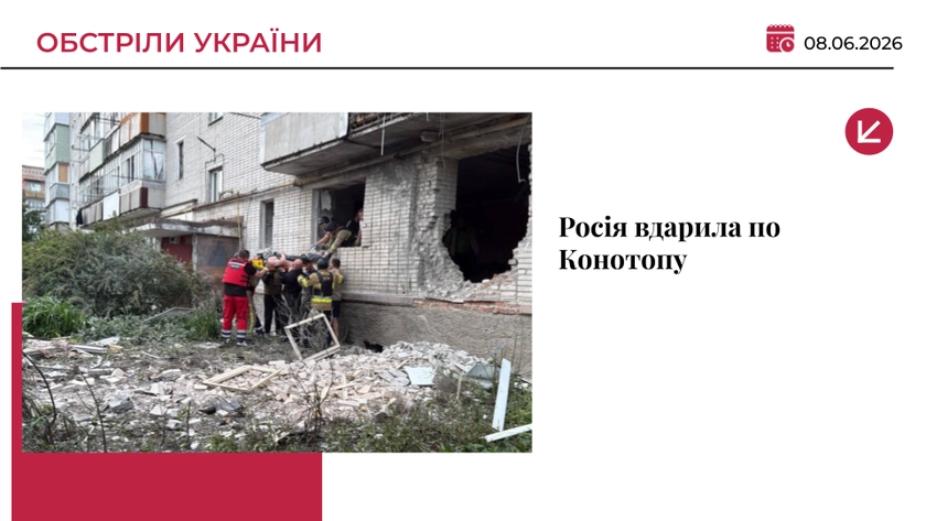 Росія атакувала житлові будинки в Конотопі: троє поранених, під завалами шукають людину