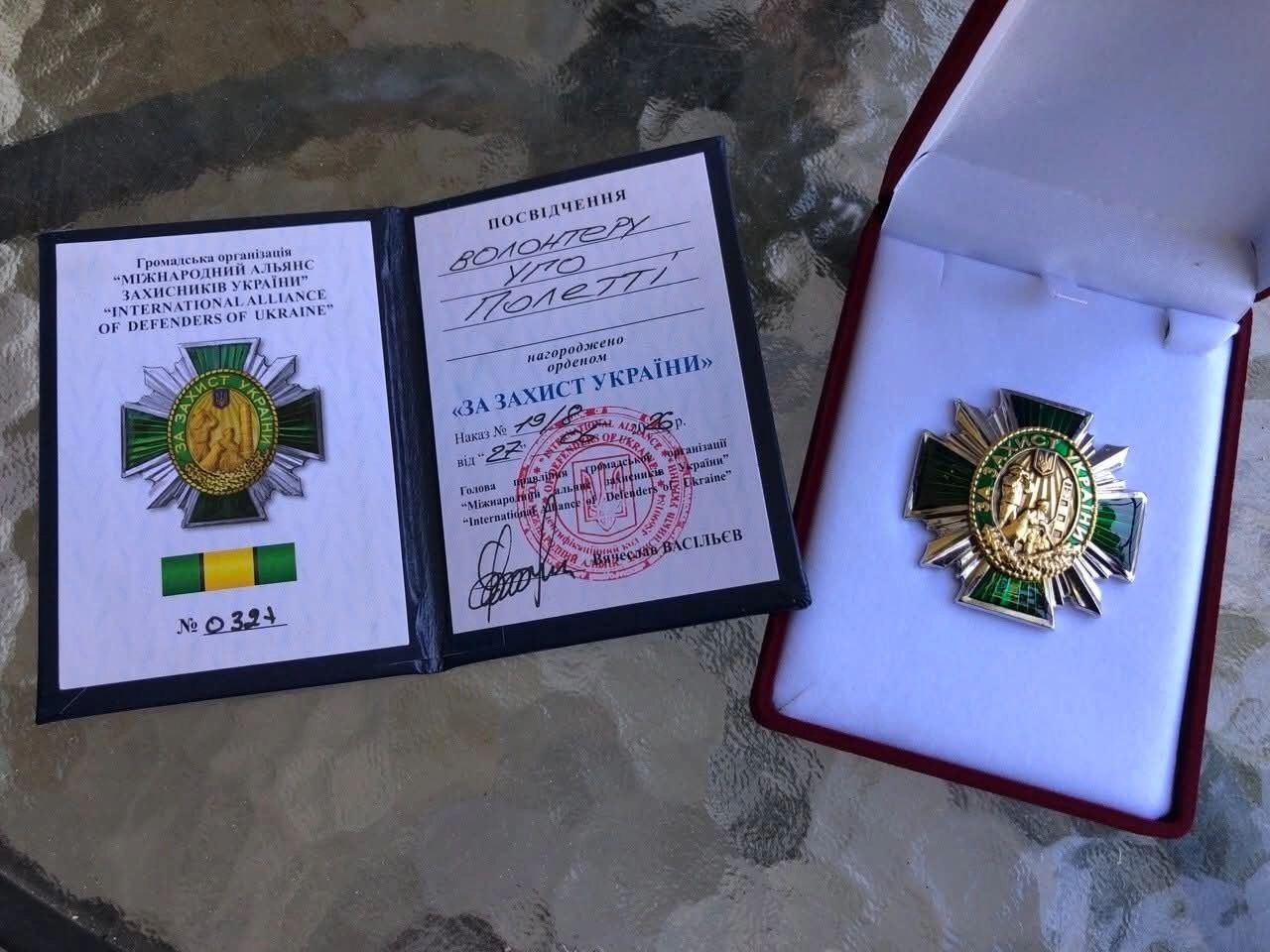 Kyiv Post Contributor Ugo Poletti Honored With Ukrainian Military Award in Odesa