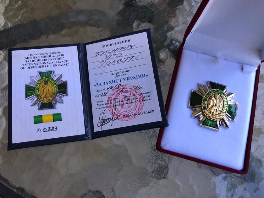 Kyiv Post Contributor Ugo Poletti Honored With Ukrainian Military Award in Odesa