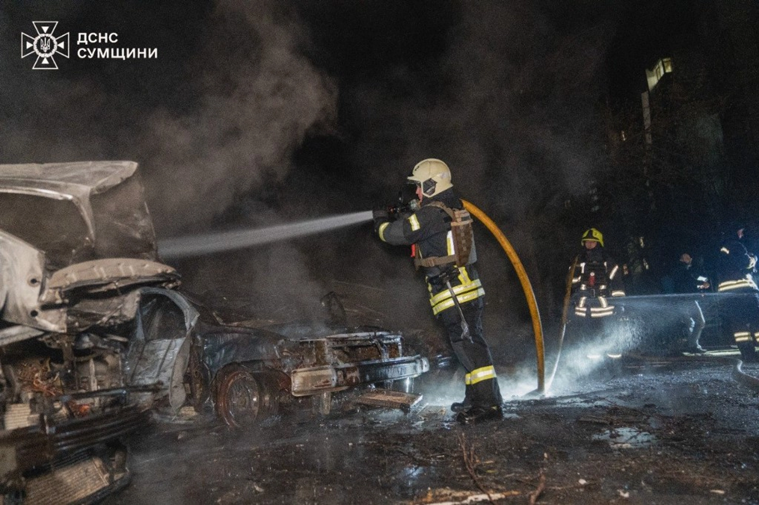 Russian Molniya Drone Hits High-Rise Apartment Building in Sumy