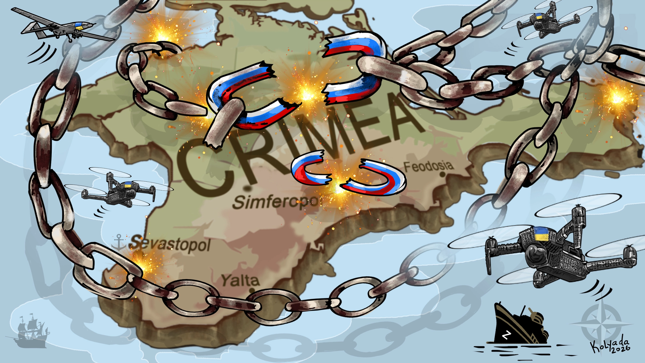 CARTOON: Ukrainian Drones Liberating Crimea
