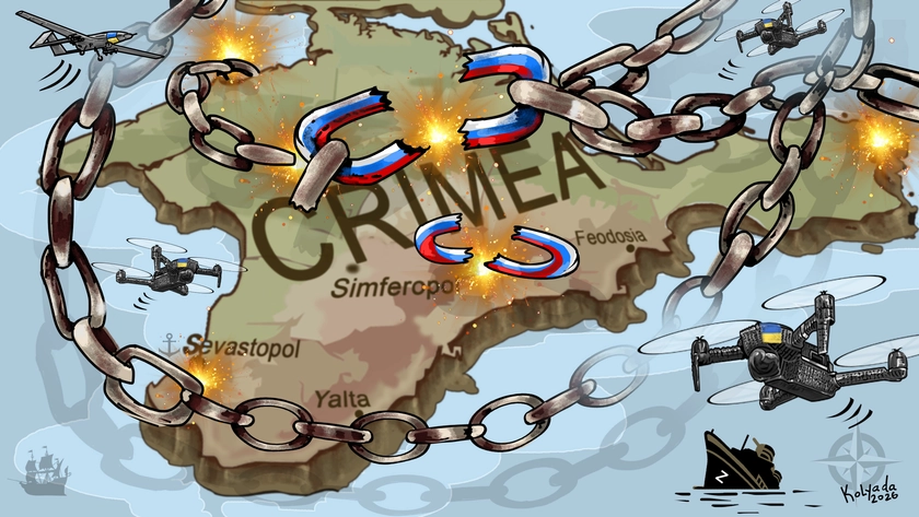 CARTOON: Ukrainian Drones Liberating Crimea
