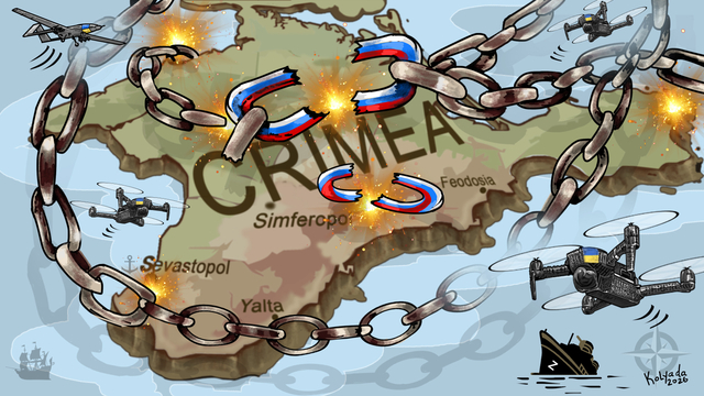 CARTOON: Ukrainian Drones Liberating Crimea