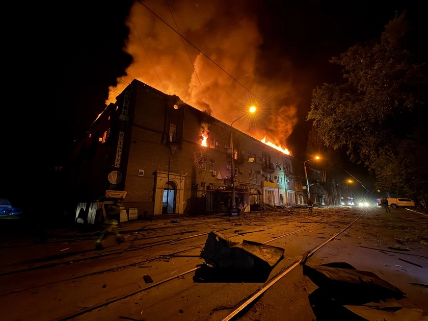 Russian Overnight Strikes Wound Six Across Ukraine as Kyiv Sounds Air Alert
