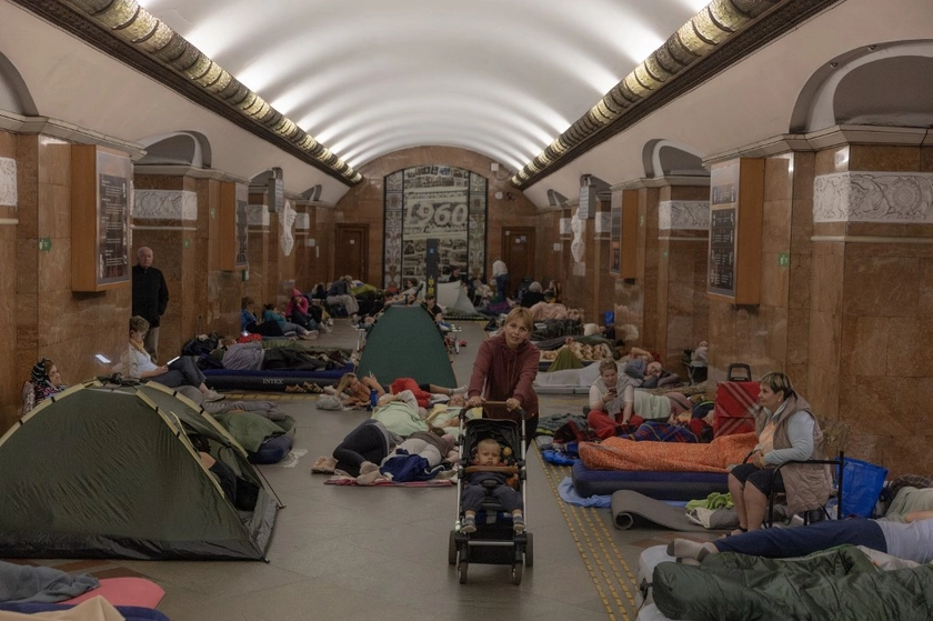 Children, Pets and Sirens: Massive Russian Strike Forces Thousands Into Kyiv Metro