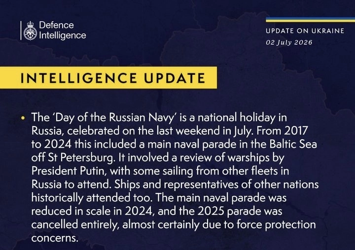 British Defence Intelligence Update Ukraine July 2, 2026