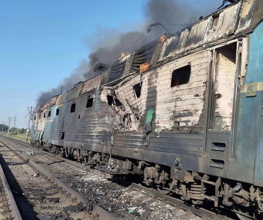 Russia Strikes Passenger Train in Zaporizhzhia Region, Injuring Conductor