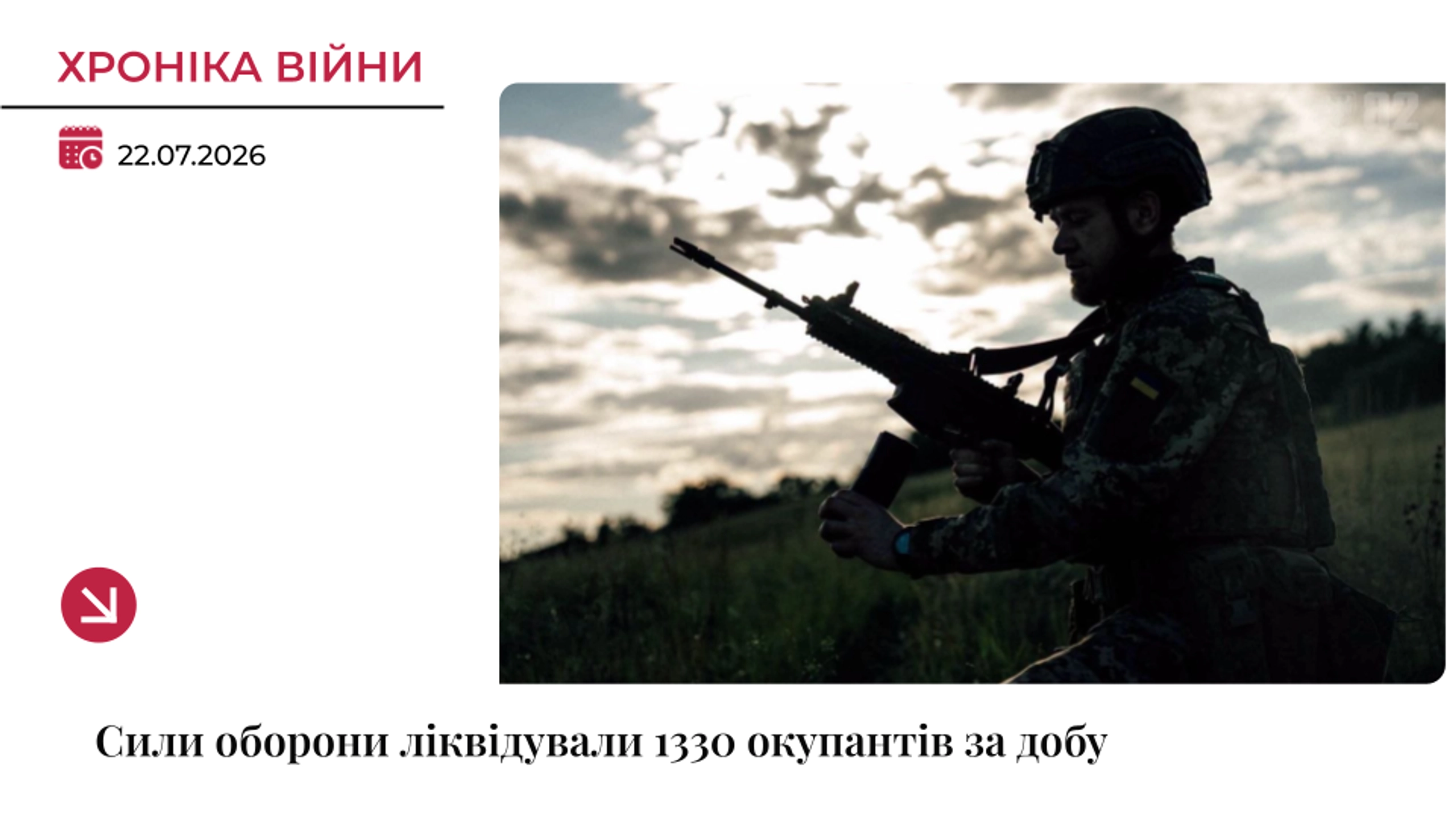 Хроніка війни: Сили оборони ліквідували 1330 росіян за добу