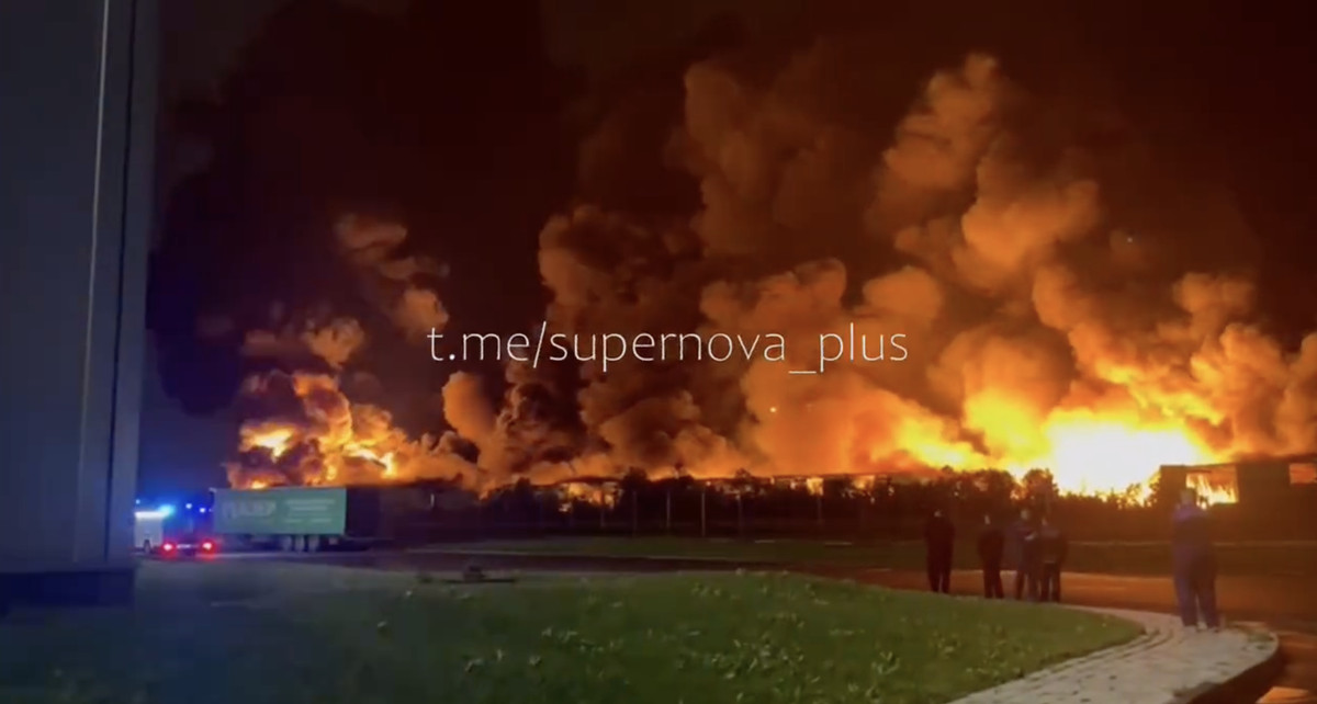 Ukrainian drone strikes spark massive fires at Russian logistics hubs