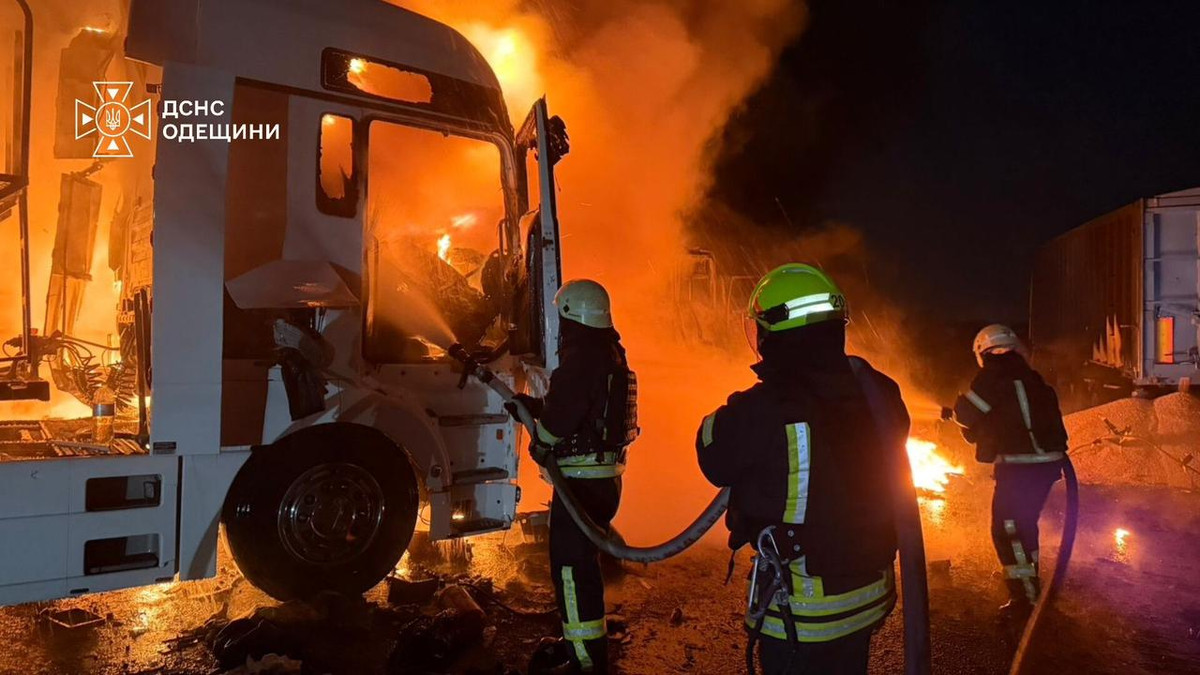 Russian Drone Strike Kills One, Destroys Grain Trucks in Odesa Region